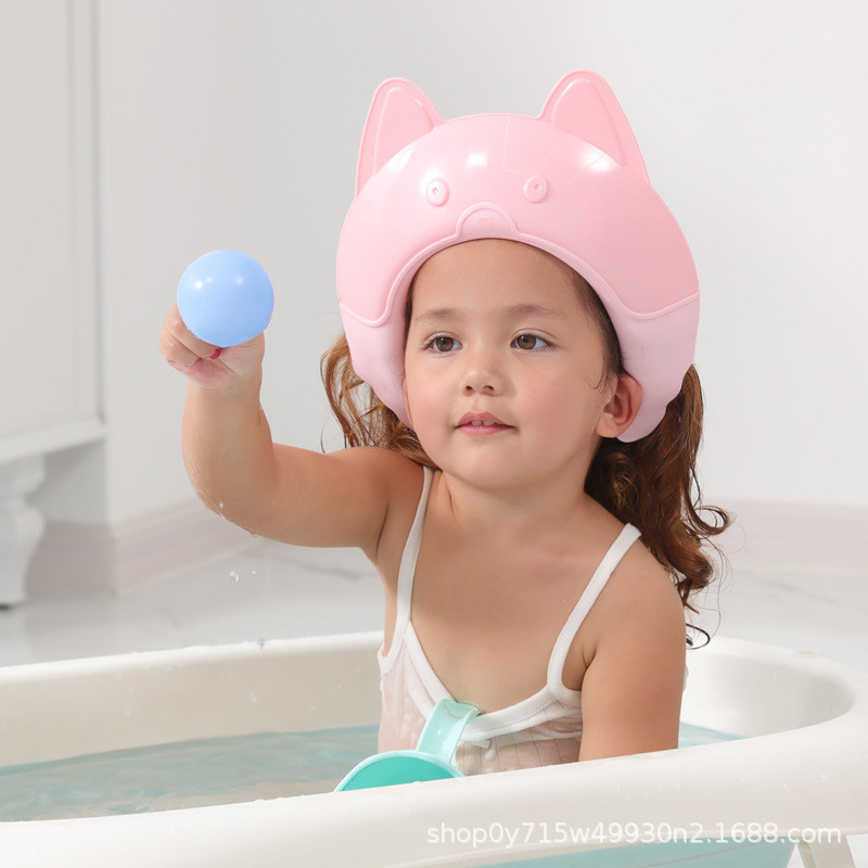 Zhiyan Mummy Little Fox Touca de banho infantil Touca de shampoo para bebês Touca de banho para bebês de shampoo p