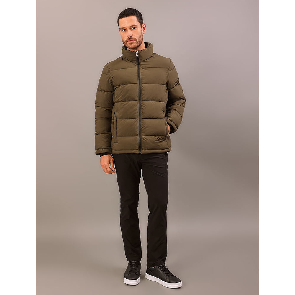 Imagem Jaqueta Calvin Klein Jeans Matelassê Com Zíper Duplo - Oliva
