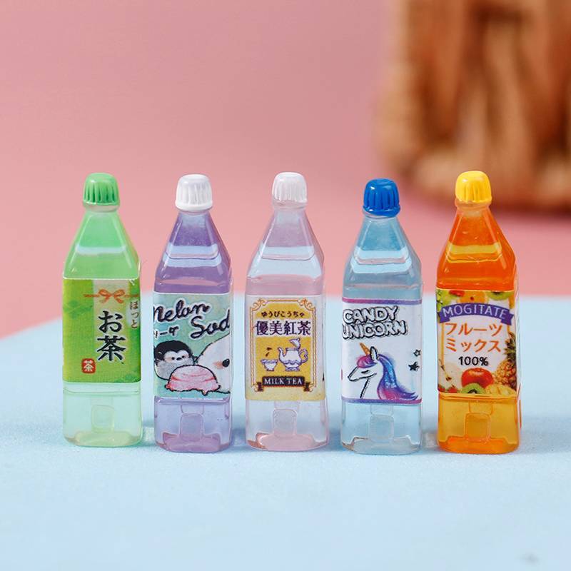 sweetmvzn 5 Peças Casa De Bonecas Em Miniatura Comida Jogar Suco Japonês Chá Bebida Modelo Adereços Conjunto De Vida BR