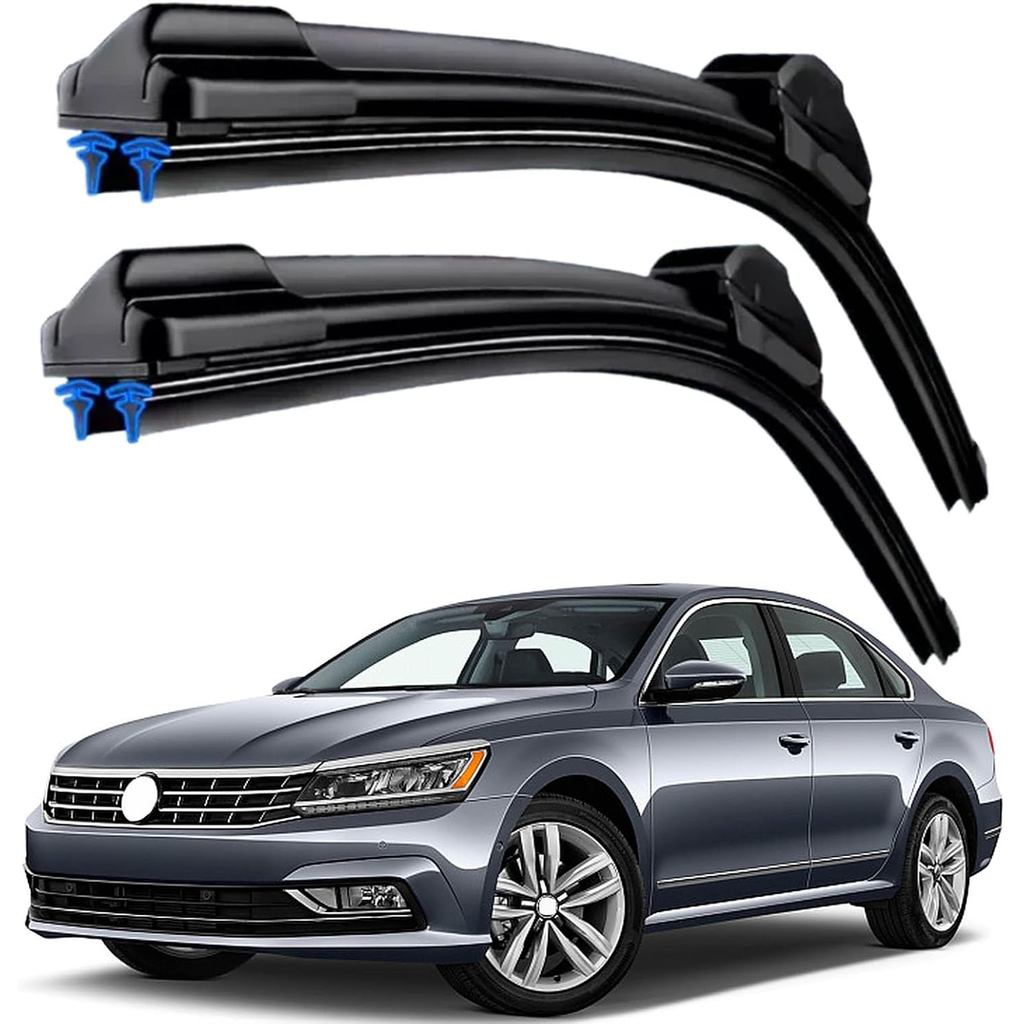 Lâminas de Borracha Duplas para Limpadores de Para-brisa VW Volkswagen Jetta 2011-2023 Passat 2012-2018 CC 2013 2014 201