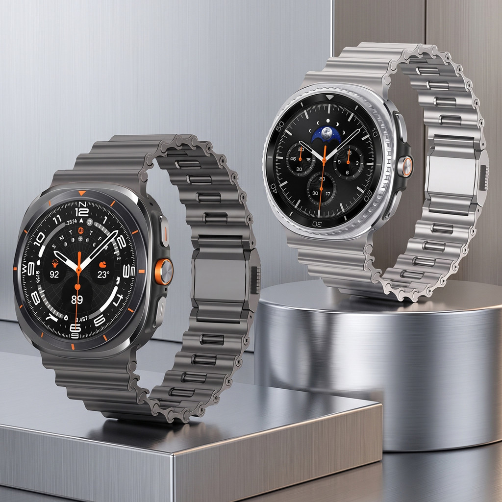 Pulseira De Aço Inoxidável Com Fecho Magnético Para Samsung Galaxy Watch Ultra 2