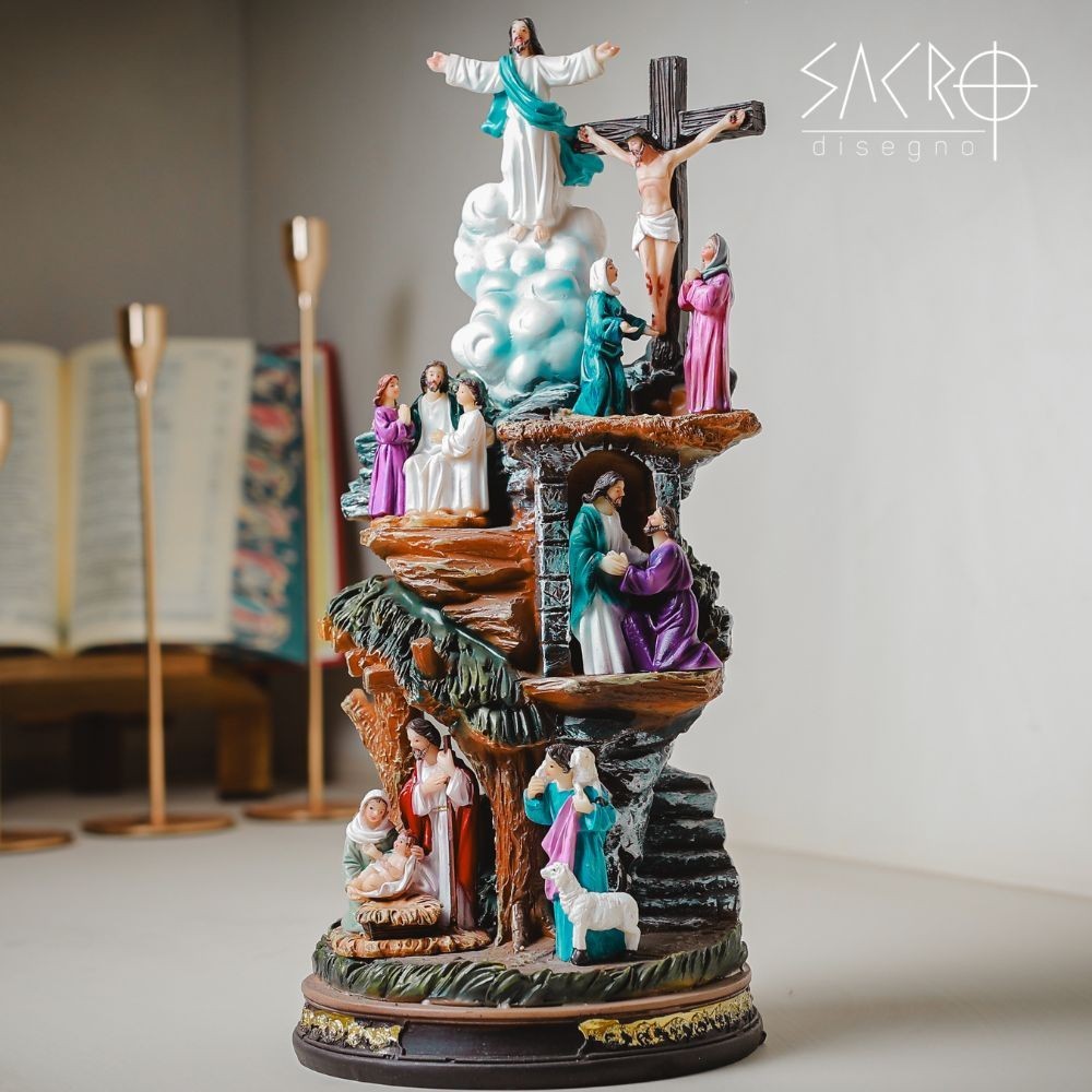 Imagem A Vida De Jesus Cristo 30Cm Resina Importada