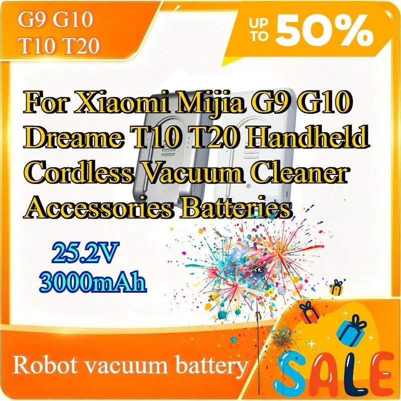 Bateria De Substituição 25.2V 3000mAh Para Xiaomi Mijia G9 G10 Dreame T10 T20 Po