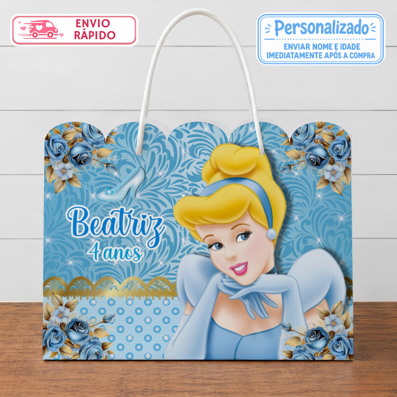 Sacolinha Cinderela Personalizada Lembrancinhas Festa infantil Aniversário Sacola G