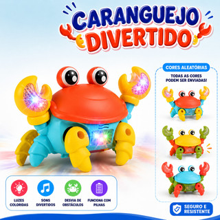 Kit Caranguejo Siri Fujão Com Som Luz E Movimento