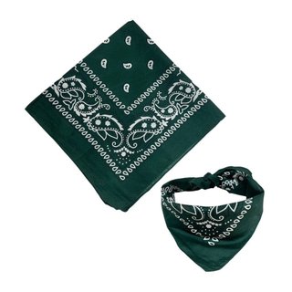 Bandana Estampada Lenço Verde Escuro