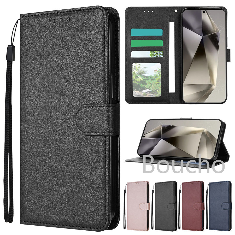 Caso Carteira De Couro Para Samsung Galaxy A57 A37 A17 A07 A56 A36 A26 A16 A06 A