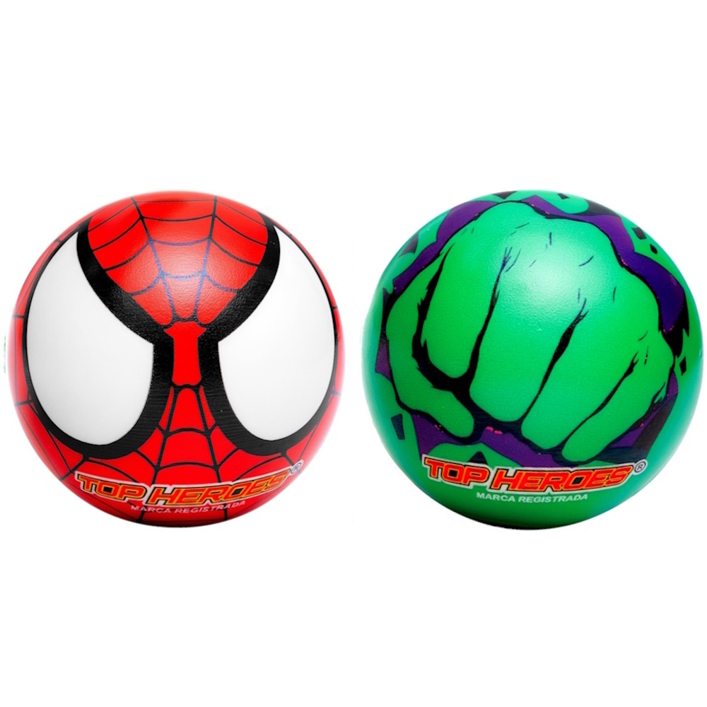 2 Bolas Dente de Leite Super Herói Aranha Huk Infantil Vinil