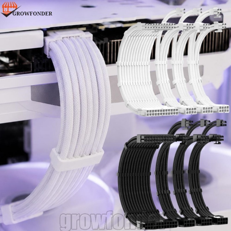[Fasty] Cabo De Extensão PSU Para Caixa De Computador-Manga Premium De Fio-Acessórios ATX-24Pin/CPU 8Pin-Da Placa-Mãe-Co