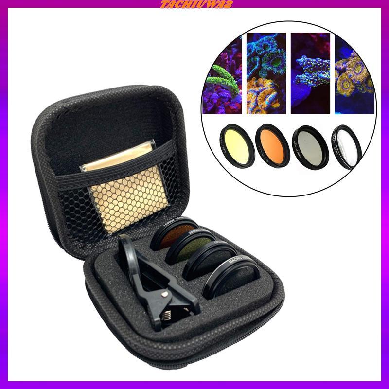 [Tachiuwa2] Kit De Lente De Câmera De Olho De Peixe De Plástico ABS Profissional Filtro Coral Ajustável Para Fotografia 