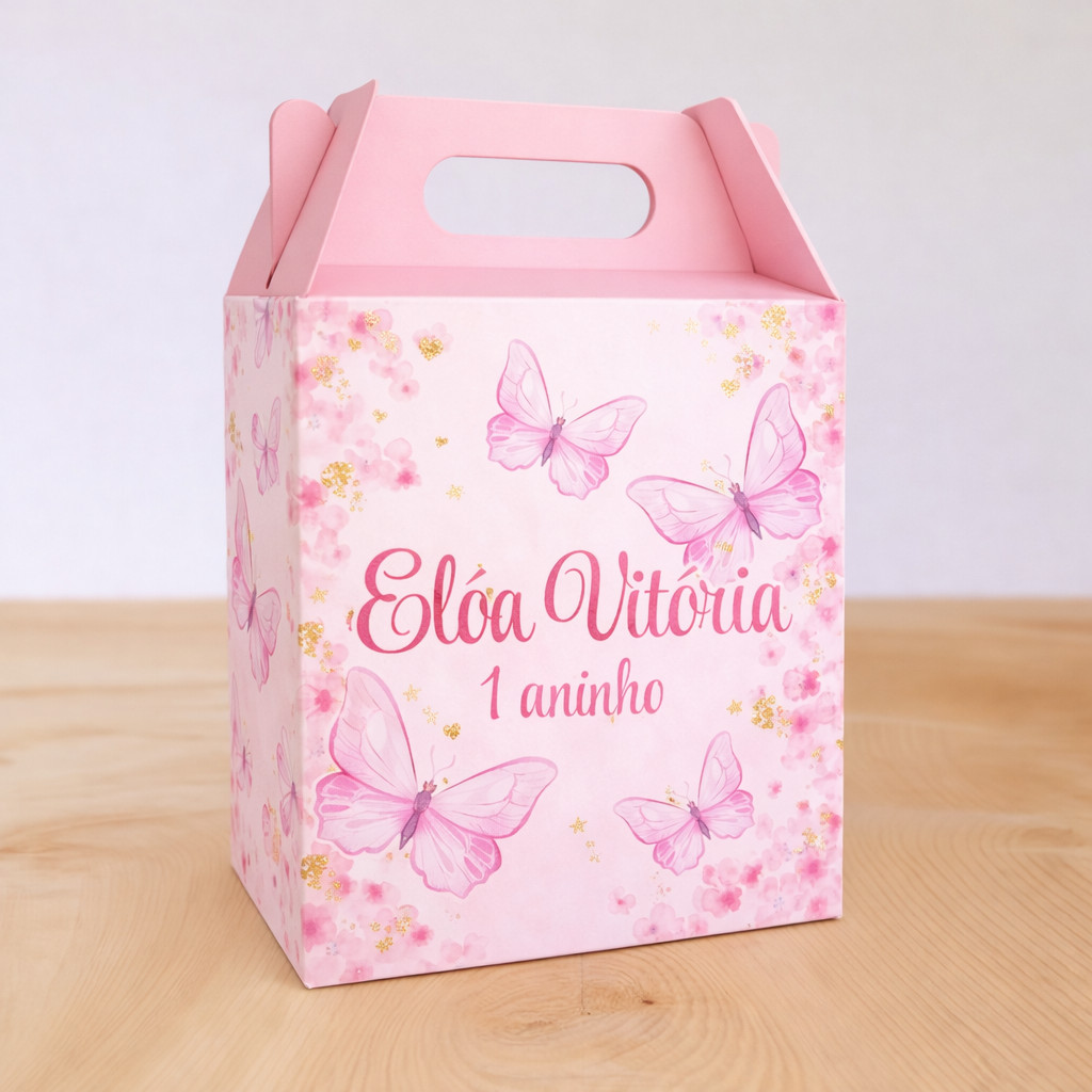 Caixa Maletinha Personalizada Jardim das Borboletas / Lembrancinha / Festa Infantil / Aniversário