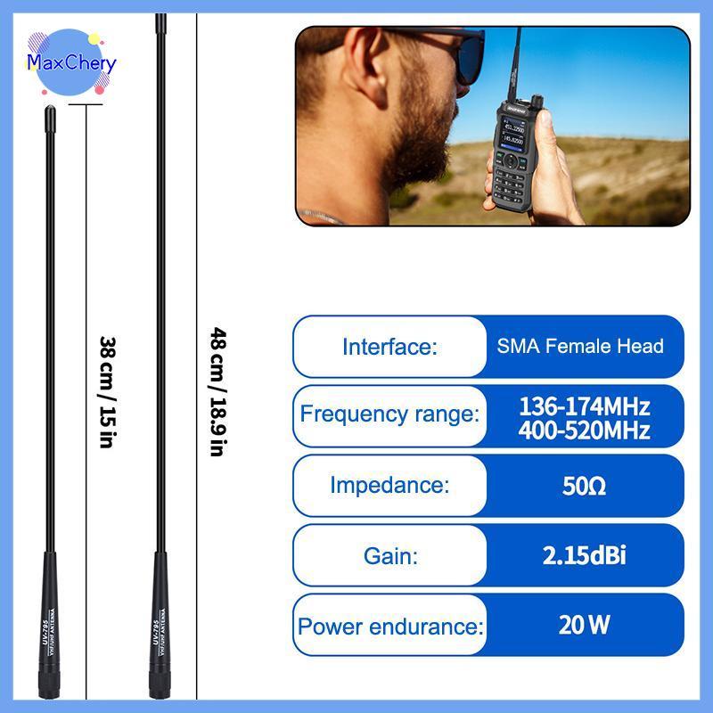 MCHY > AR-795 SMA-F Fêmea Banda Dupla VHF/UHF 136-174MHz/400-520MHz Antena Macia Para UV-5R-82 BF-888S Walkie Talkie Nov