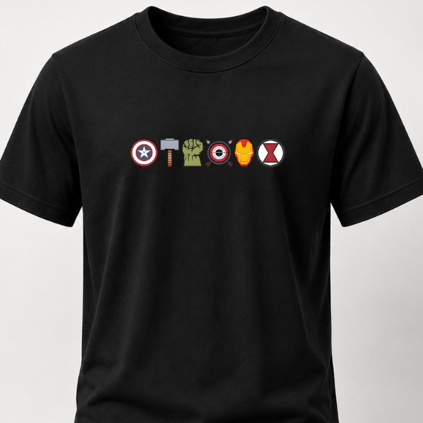 Camiseta Unissex Com Avengers Vingadores Estampada Camisa Minimalista