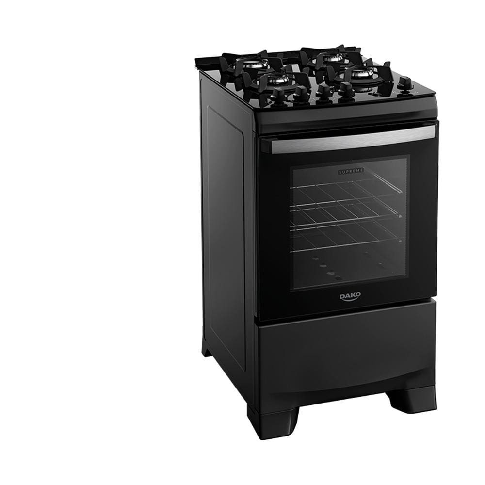Fogão 4 Bocas Dako Supreme Glass com Mesa de Vidro e Acendimento Automático