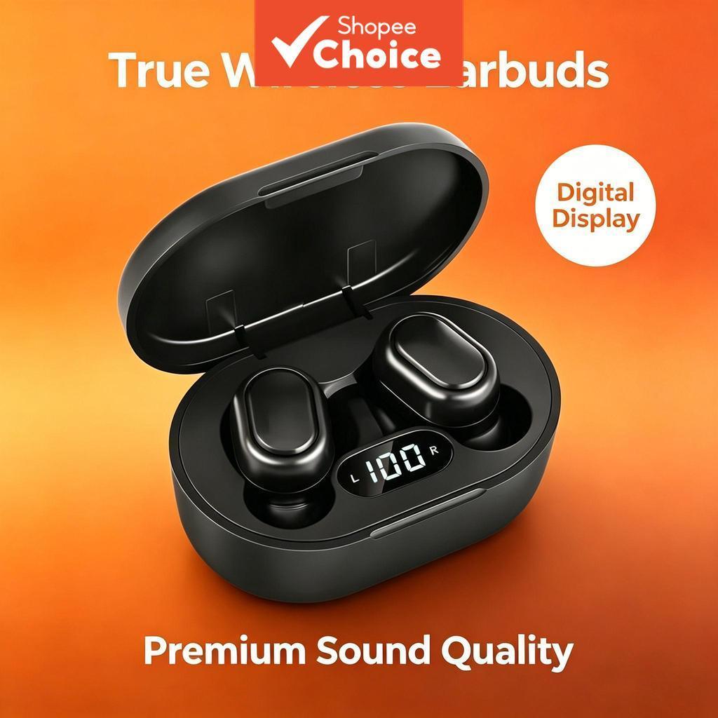 Fones de ouvido TWS, fones Bluetooth com cancelamento de ruído, estéreo HiFi com microfone, display digital,