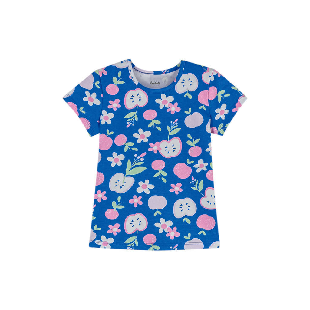 Blusa Infantil Menina Cotton Leve Estampa Elian Azul