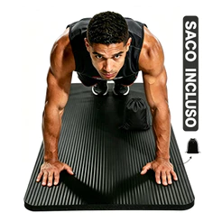 Tapete de Yoga XPE 10mm 60x180cm Com Sacola De Transporte Antiderrapante Para Pilates Treino Exercício em Casa