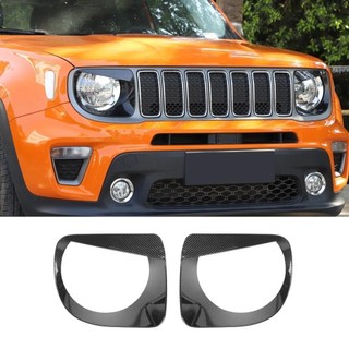 Para Jeep Renegade 2019 + Luz Dianteira Do Carro Lâmpada Decoração Anel Capa Guarnição Novo Estilo Acessório 2 Pçs/set