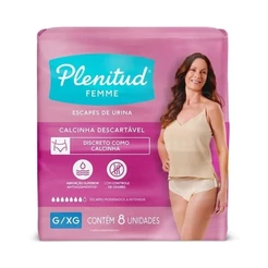 Calcinha Descartável Plenitud G/XG 8 Unidades