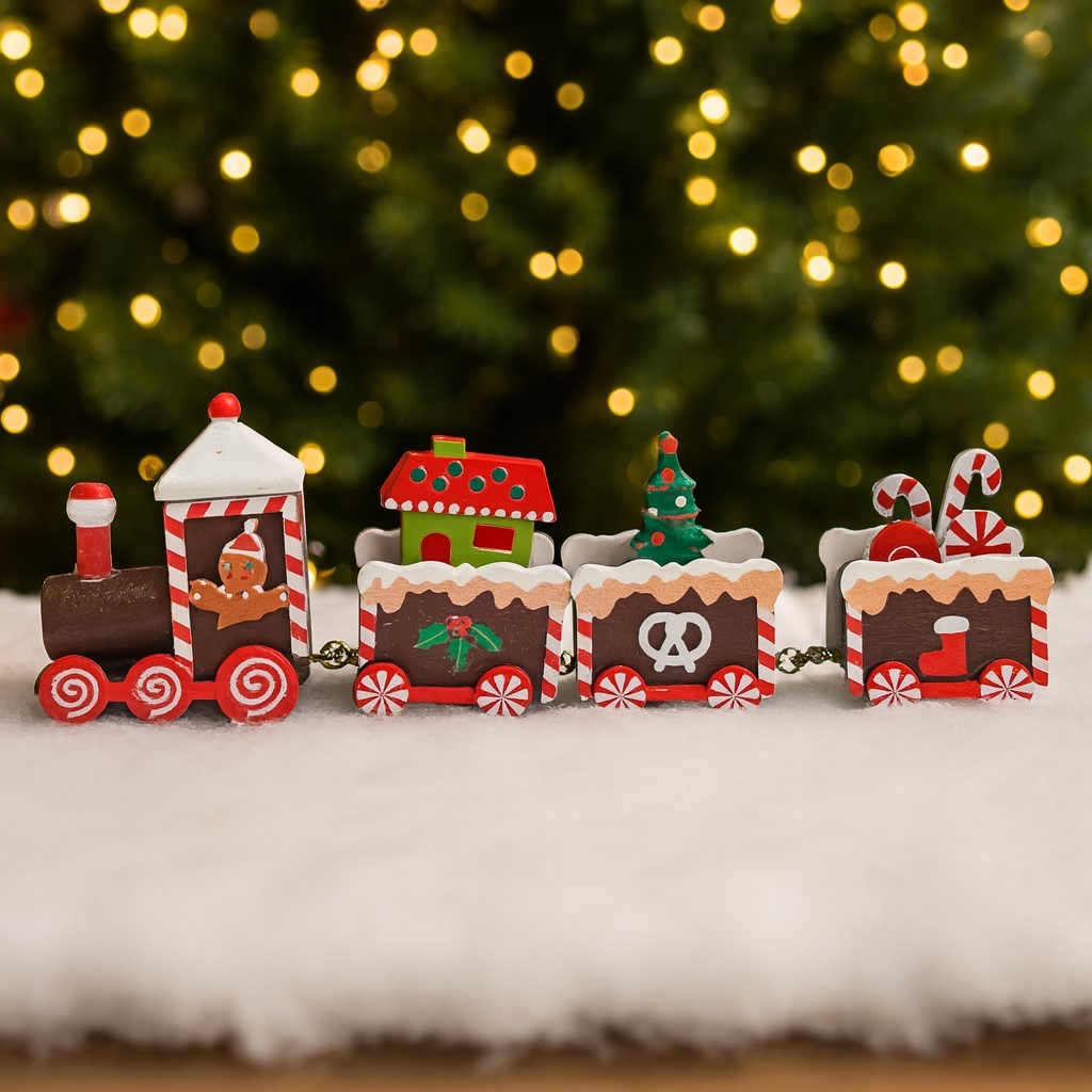 Enfeite De Natal Trenzinho MDF 19cm Decoração Casa