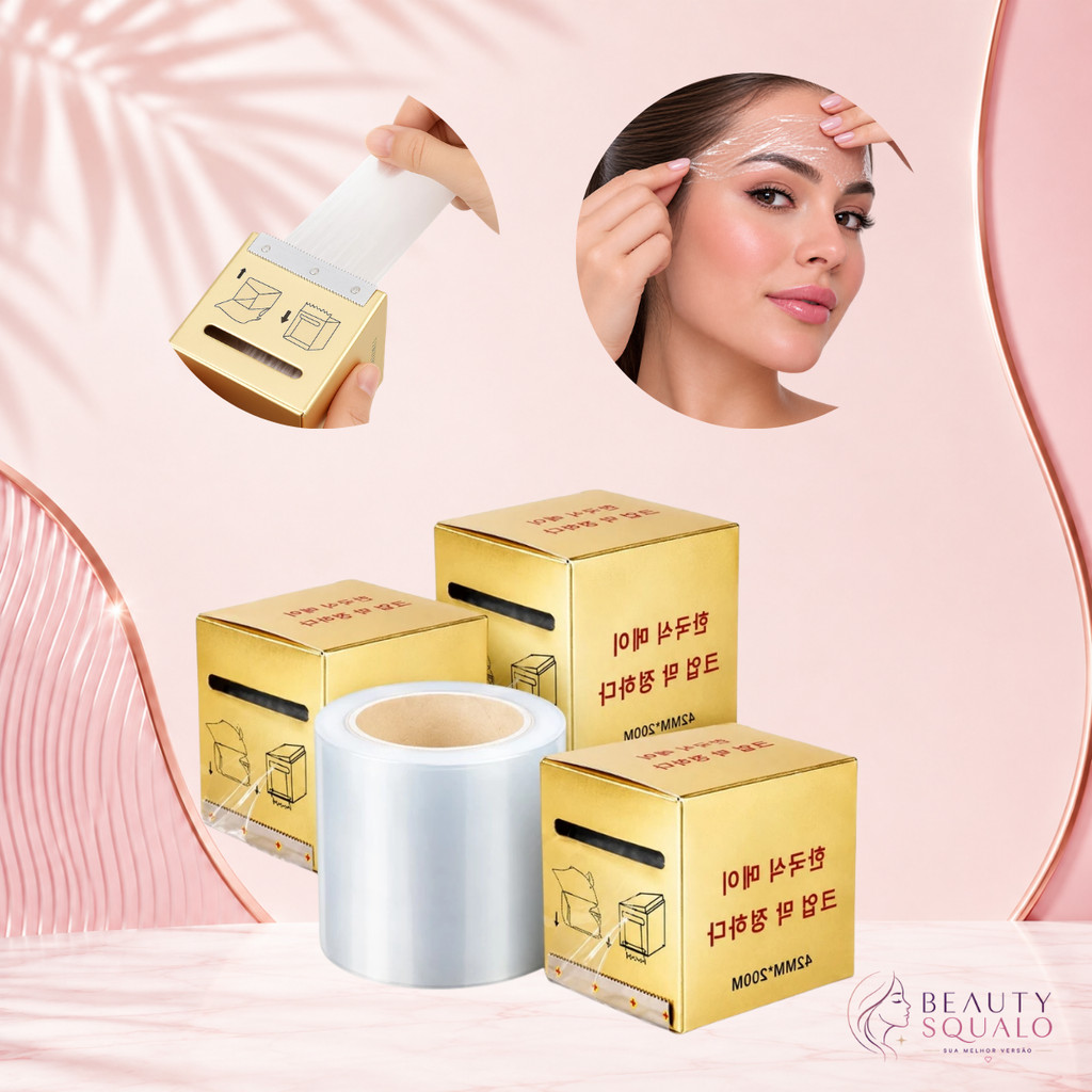 Rolo Plástico Filme Brow Lamination Transparente Sobrancelhas Lash Lifting