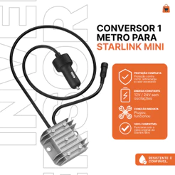 Conversor 1 Metro Para Starlink Mini Adaptador De Carro Com Conversor 12V Para 30V De Alimentação