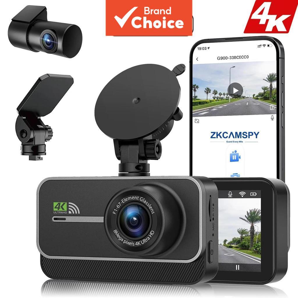 Dual 4k + 1080p WIFI Dash Cam Monitor De Estacionamento Com Visão Noturna Câmera De Carro Controle De Aplicativo