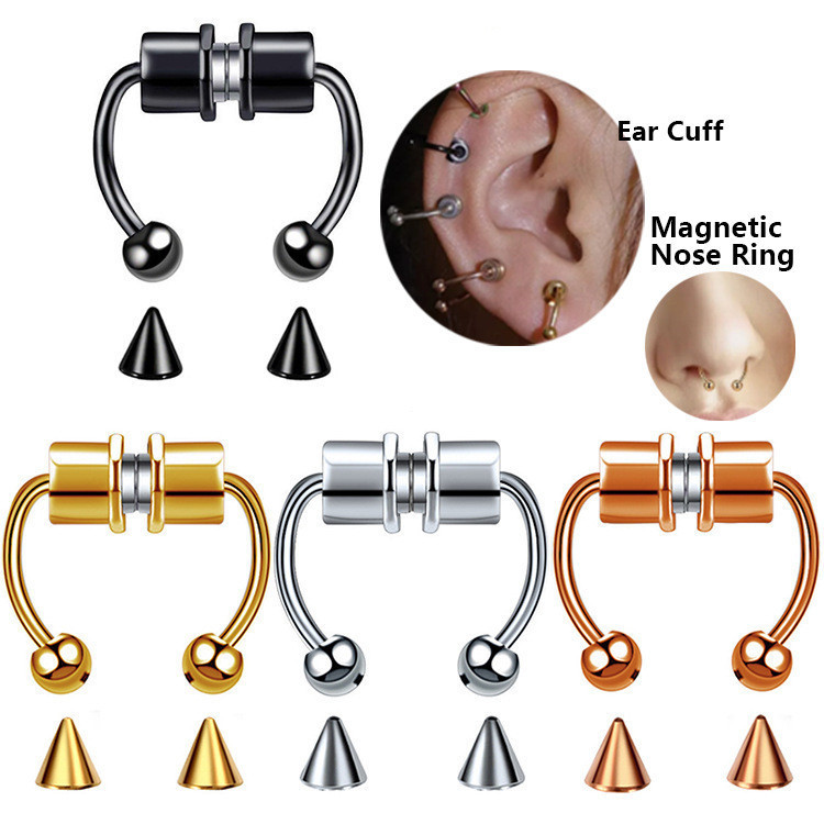 Estilo coreano na moda rua ímã de aço inoxidável clipe de orelha sem Piercing acessórios de moda masculino feminino esti