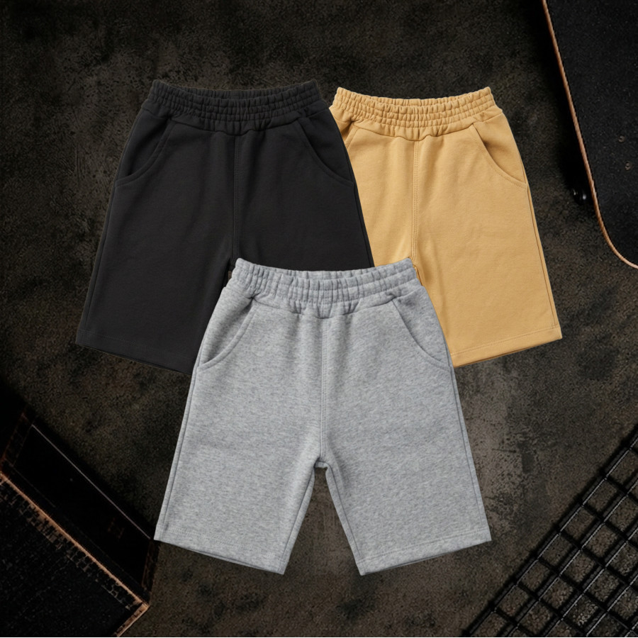 Kit 3 Bermudas Infantil Masculino Com Bolso Moletinho 100% Algodão de Alta Qualidade Bermuda Menino
