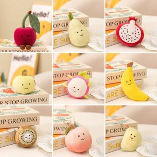 Bonito maçã cereja dragão fruta boneca simulação frutas brinquedo de pelúcia boneca chaveiro saco pingente pingente