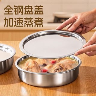 Tigela de ovo cozido no vapor, aço inoxidável, sopa de ovo, placa especial de vapor com tampa, tigela de vapor de qualid