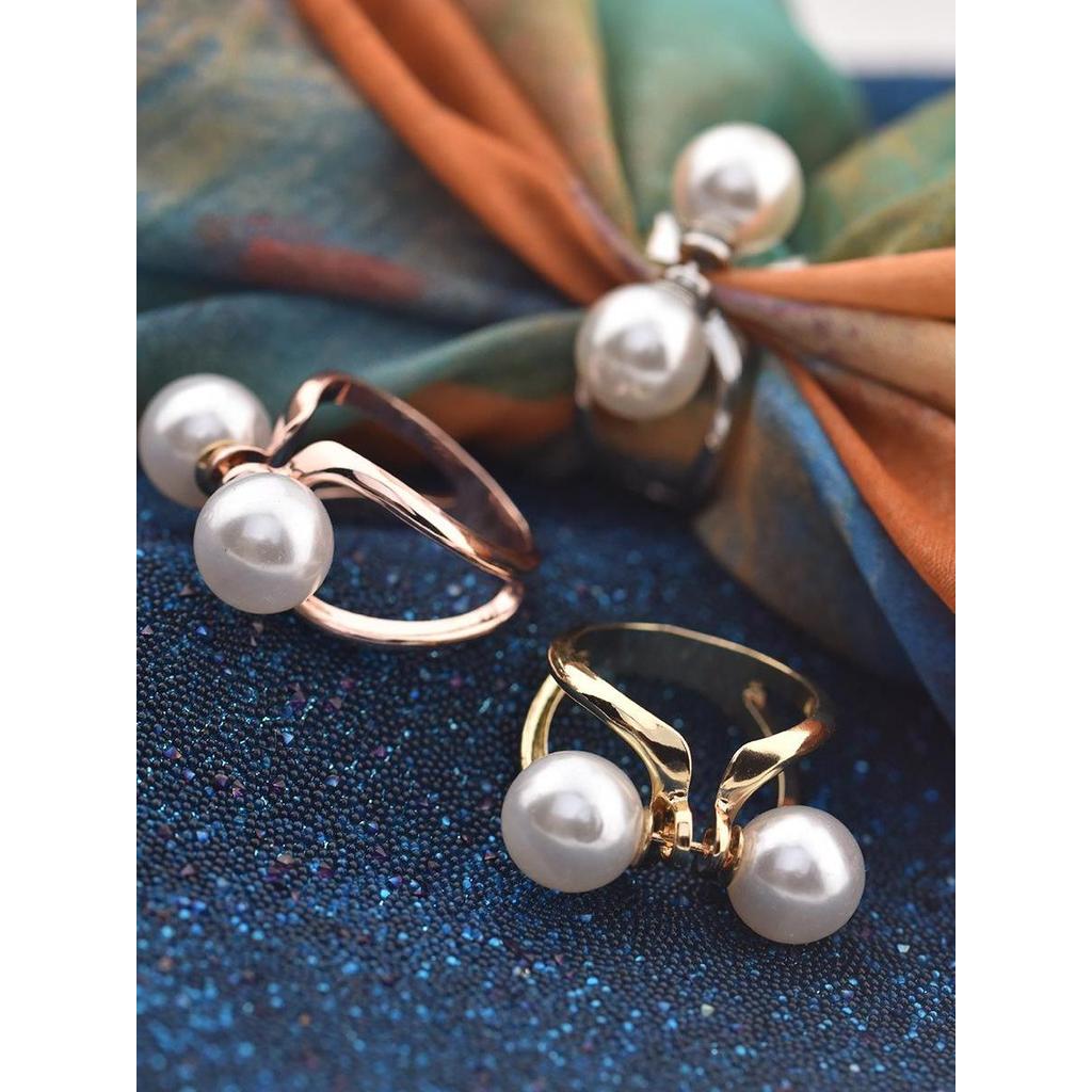 Lenço de seda roupas broche fixo jóias aeromoça novo estilo na moda fivela acessórios femininos All-Match moda dupla uti