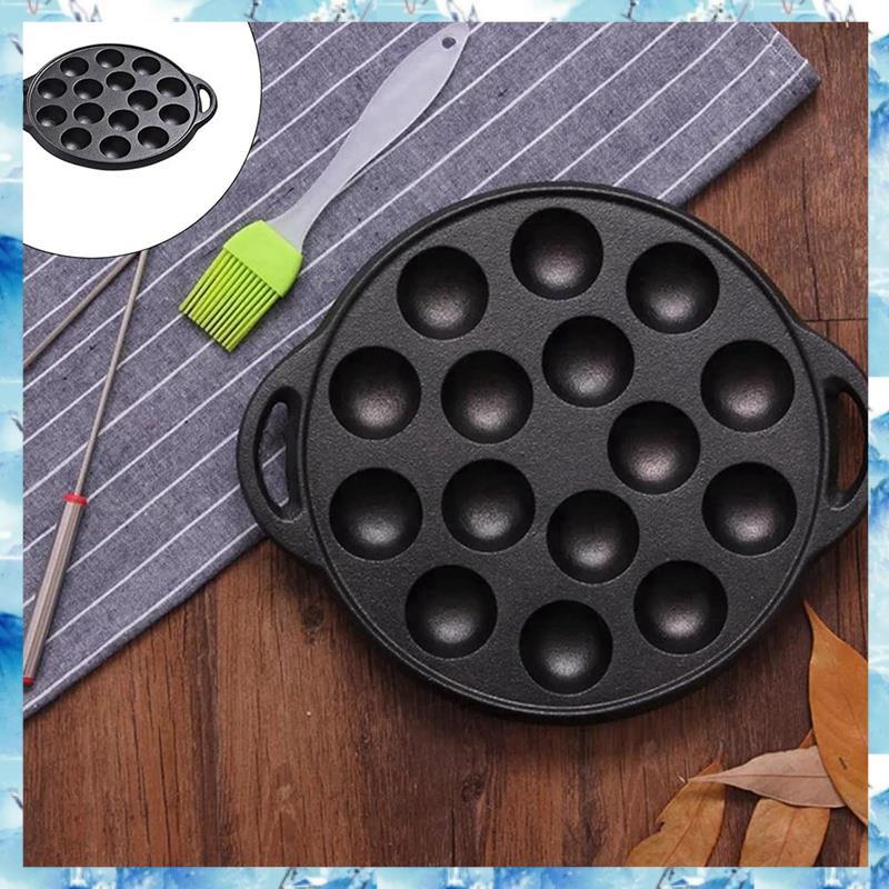 [Bpx] Panqueca De Ferro Fundido Bola Grill Polvos Pequena Assadeira Para Bolas De Poffertjes Takoyaki Banh Khot
