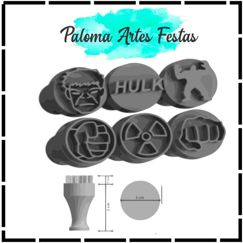 Carimbos para Doces Hulck Super Herois