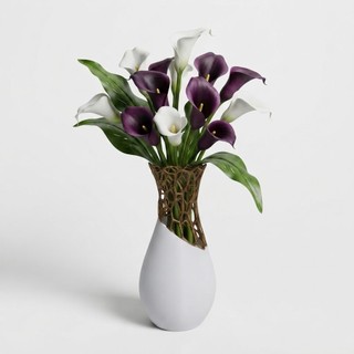 Vaso Decorativo Paramétrico Branco e dourado Moderno 25cm