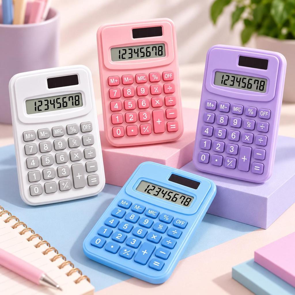 Mini Calculadora de Bolso 8 Dígitos – Ideal para Escola, Escritório e Uso Diário