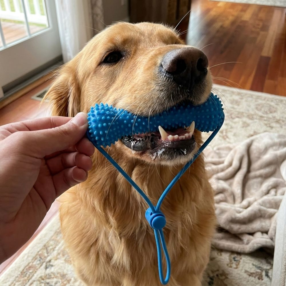 Vara De Dentição Para Cães , Brinquedo Anti-Asfixia Limpeza De Dentes De Animais De Estimação , Com Corda Mastigar