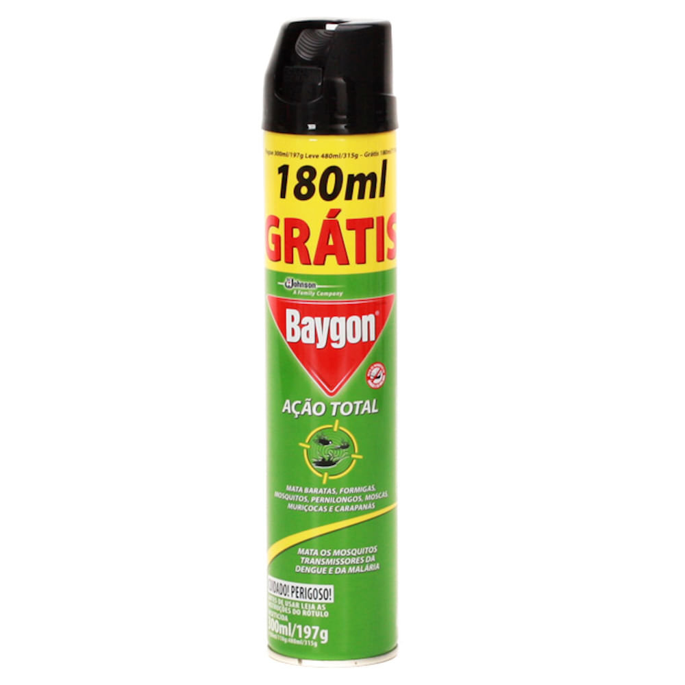 Inseticida Baygon Ação Total Aerosol 300ml + Grátis 150ml