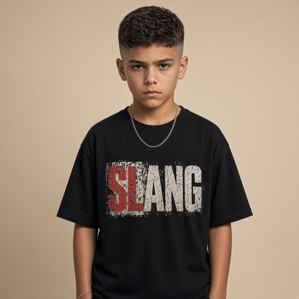 Camiseta Infantil e Juvenil Estampada Slang 100% Algodão Premium Criança Personalizada Unissex Blusa Camisa Jovem