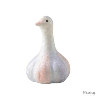 [Htong] Pássaro Chá Animal De Estimação Bonito Cerâmica Estatueta Mesa Decoração Estatuetas Em Miniatura Decorativas Par