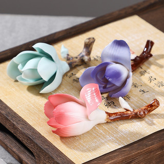 Magnólia flor caneta titular caneta de cerâmica montanha escova titular caneta estudo criativo quatro tesouros ornamento