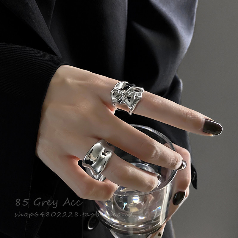 2026New open-style mirror ring，Women's，ins Wind，Full of Design，Ring，Influencer fashion，Hip Hop Style，O3XV
