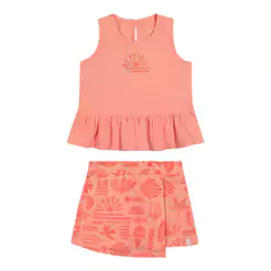 Conjunto Infantil Menina Babado Sunset Elian Laranja