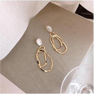 925 brincos de prata brincos de pérola Irregular Metal geométrico brincos estilo minimalista brincos frescos All-Match