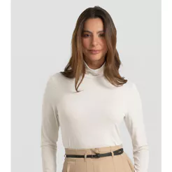 Blusa Feminina Manga Longa Visco Premiere Dianna Bege