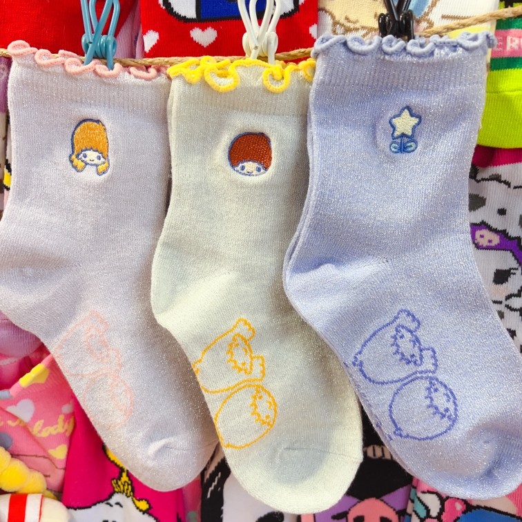 Exportar meias infantis de cano médio, renda fungo, borda Gemini, meias bordadas para crianças, meias femininas para beb