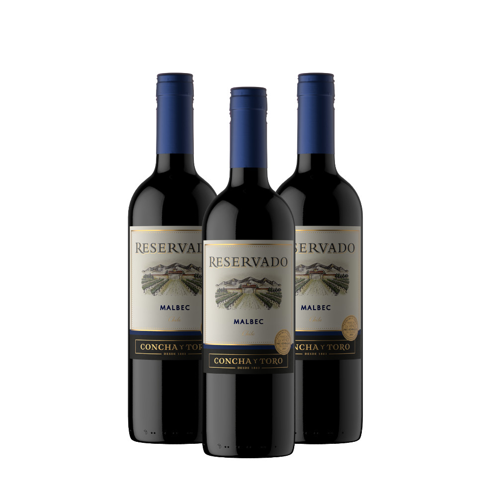 Vinho Chileno Reservado Malbec 750ml - 3 Unidades