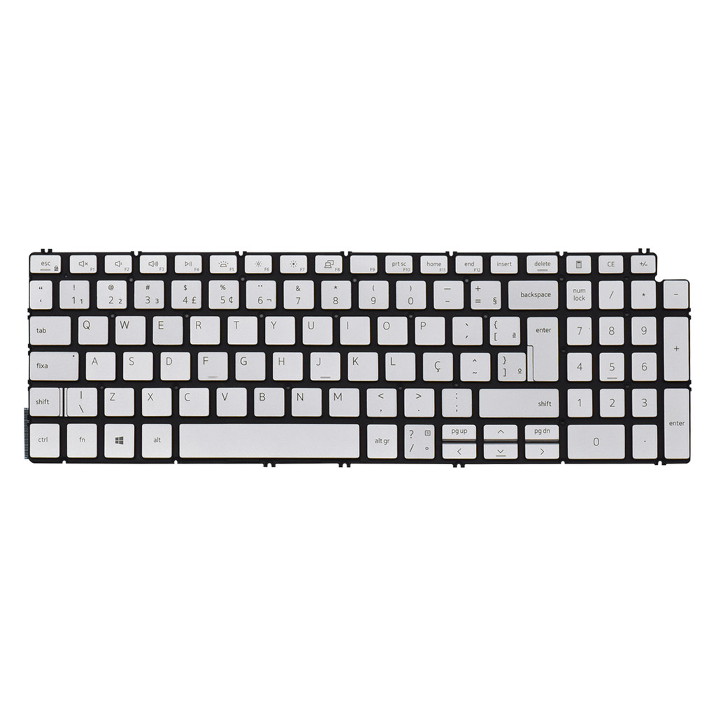 Teclado para Notebook Dell Inspiron 15-5502 Cinza Com Iluminação
