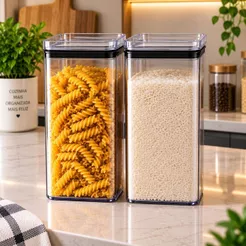 Kit 2 Potes Hermético Acrílico 2 Litros Armazenar Alimento Organizar Empilháveis
