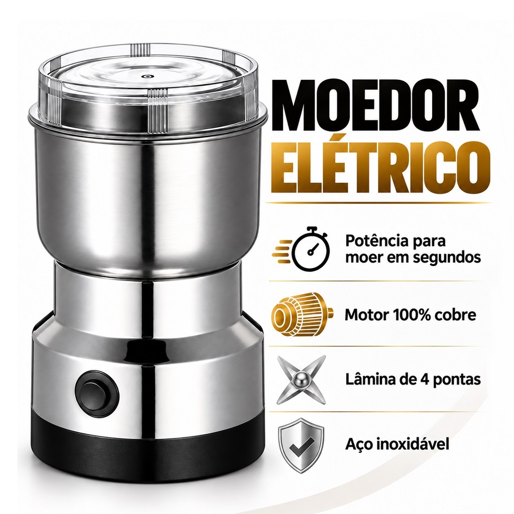 Moedor Multifuncional de Café Elétrico 110V/220V Moedor de aço inoxidável com 4 lâminas Máquina de molinho janoclick